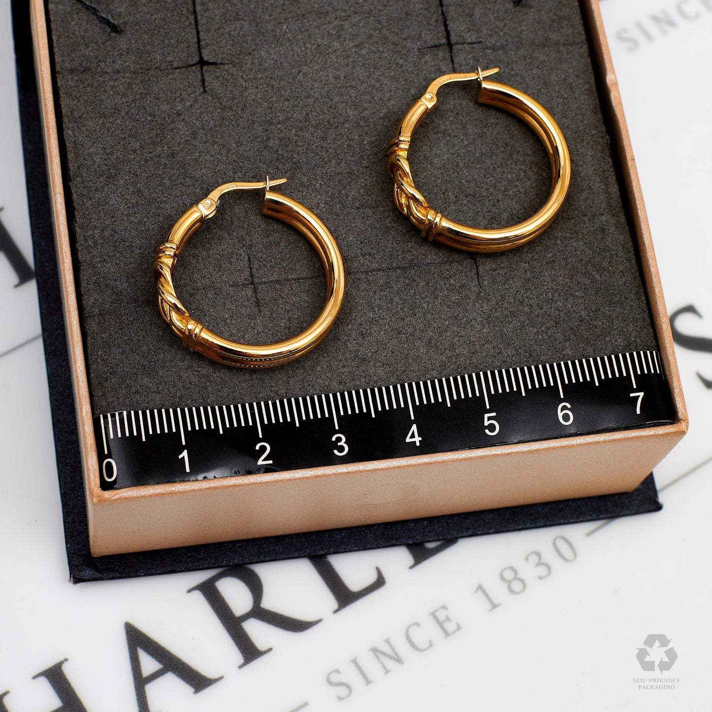 Pre-Owned 9ct Gold Knot Design Creole Hoop Earrings