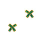 Pre-Owned 9ct Gold Emerald X Stud Earrings