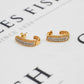 Pre-Owned 9ct Gold & Diamond J Shape Stud Earrings