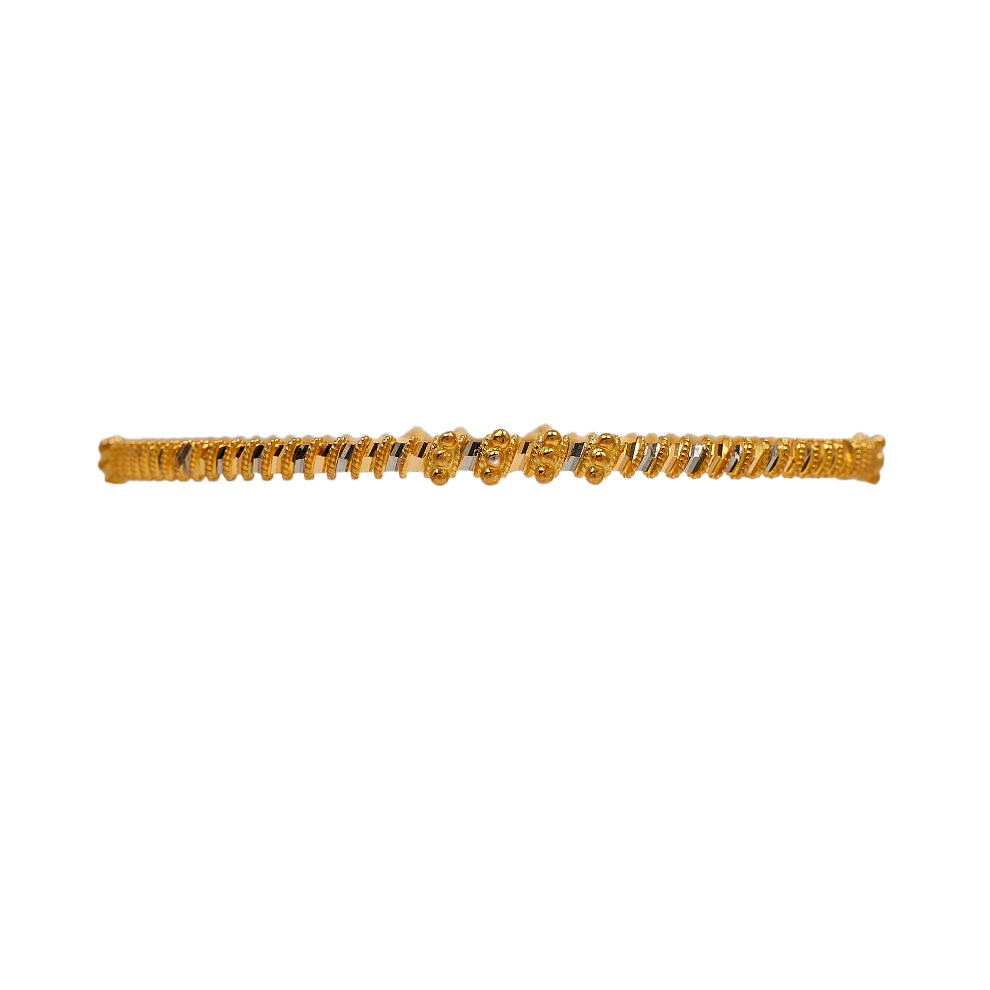 Pre-Owned 22ct Gold 2 Tone Bead Twist Bangle