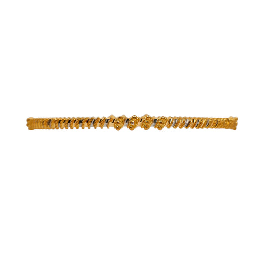 Pre-Owned 22ct Gold 2 Tone Bead Twist Bangle