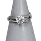 Pre-Owned 14ct White Gold CZ Wave Design Ring Size P
