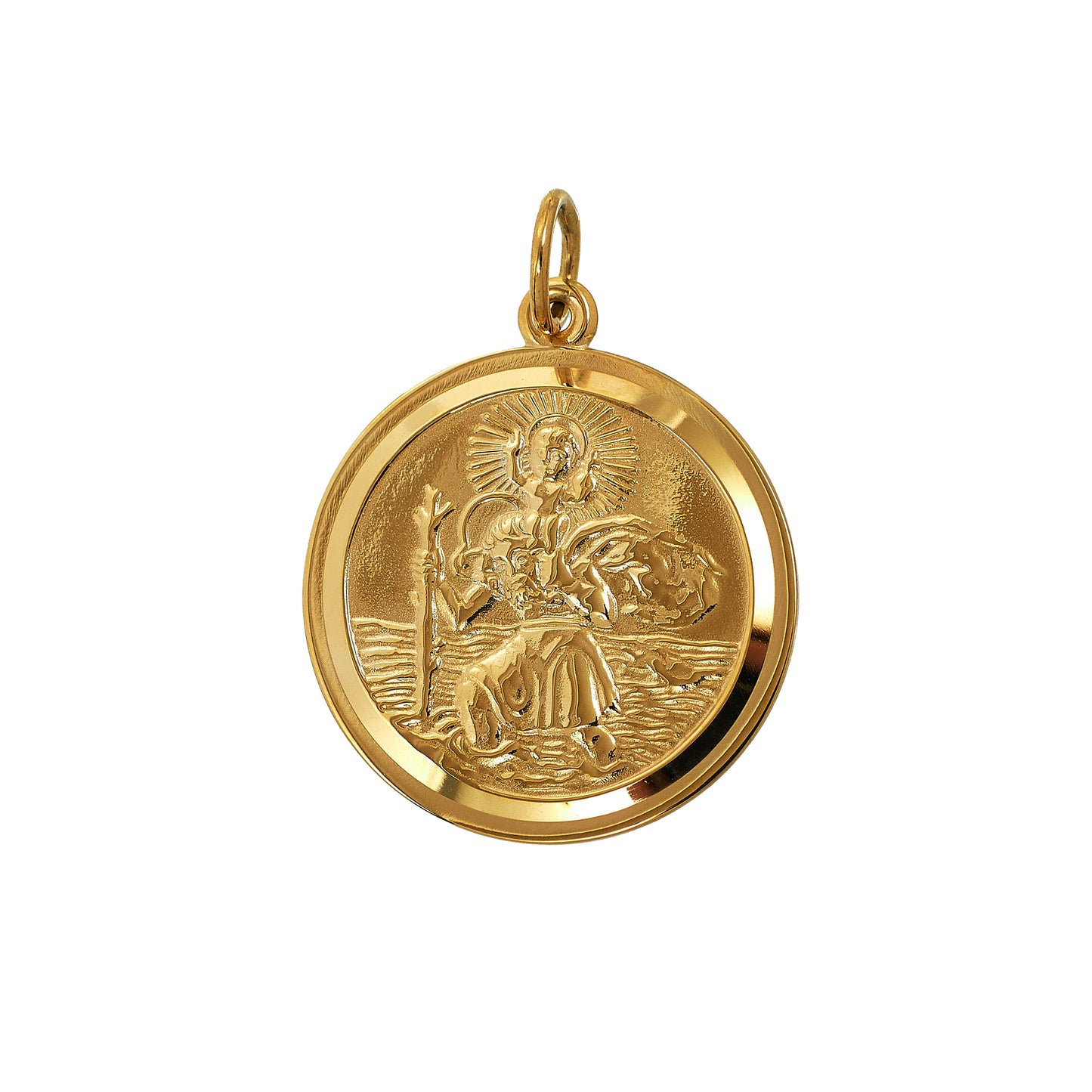 Pre-Owned 9ct Gold St Christopher Pendant 32mm x 24mm