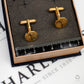 Pre-Owned 9ct Gold Round Swirl Design Cufflinks