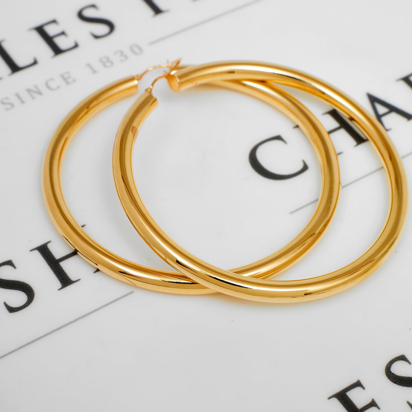 Pre-Owned 9ct Gold Large Polished Creole Hoop Earrings