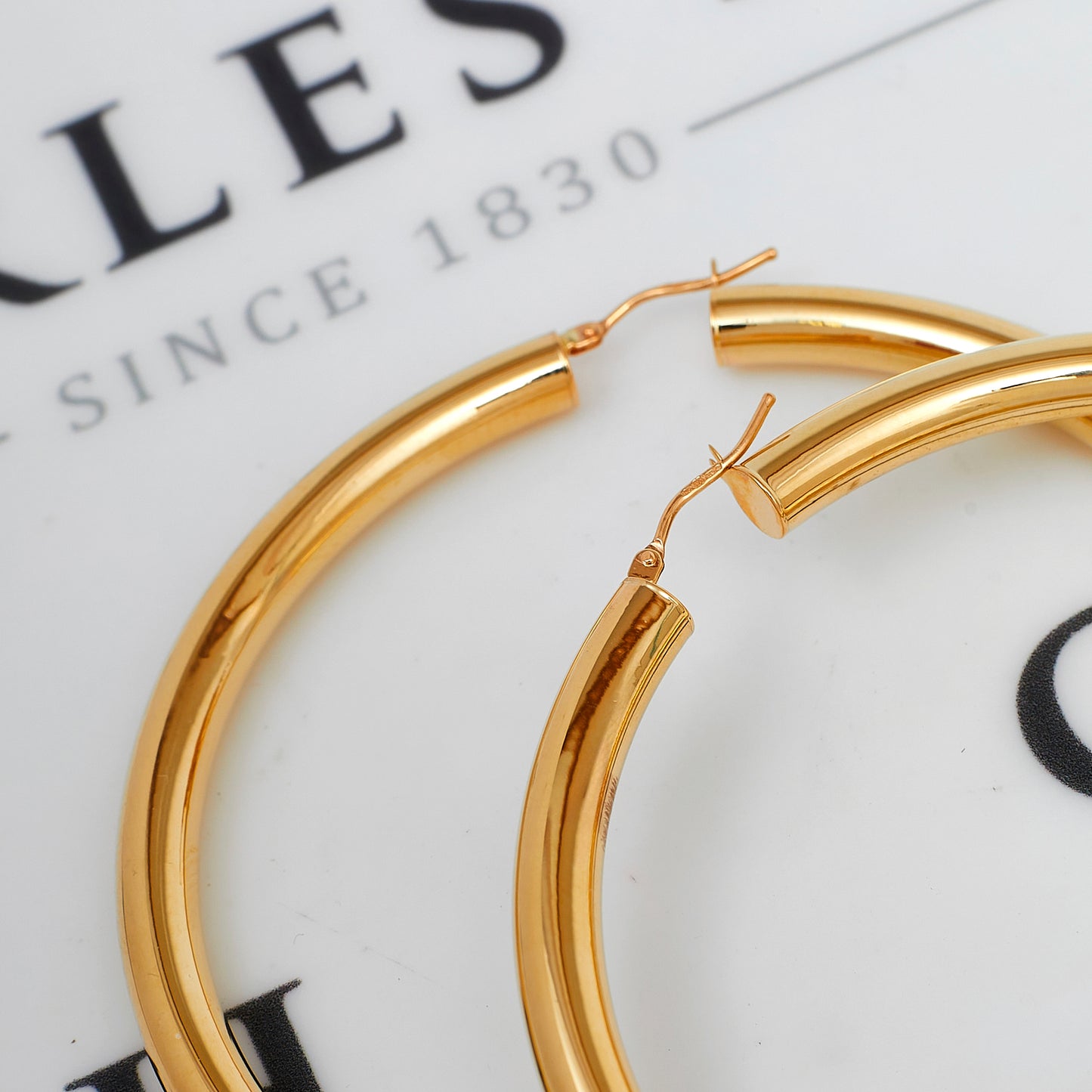 Pre-Owned 9ct Gold Large Polished Creole Hoop Earrings
