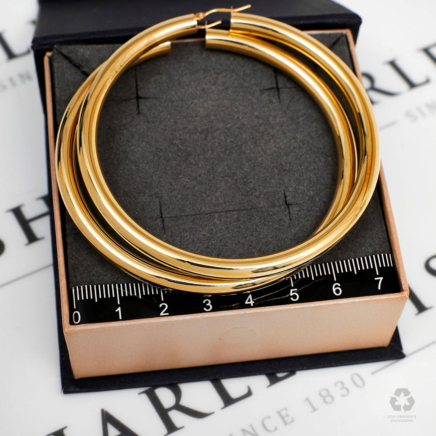 Pre-Owned 9ct Gold Large Polished Creole Hoop Earrings