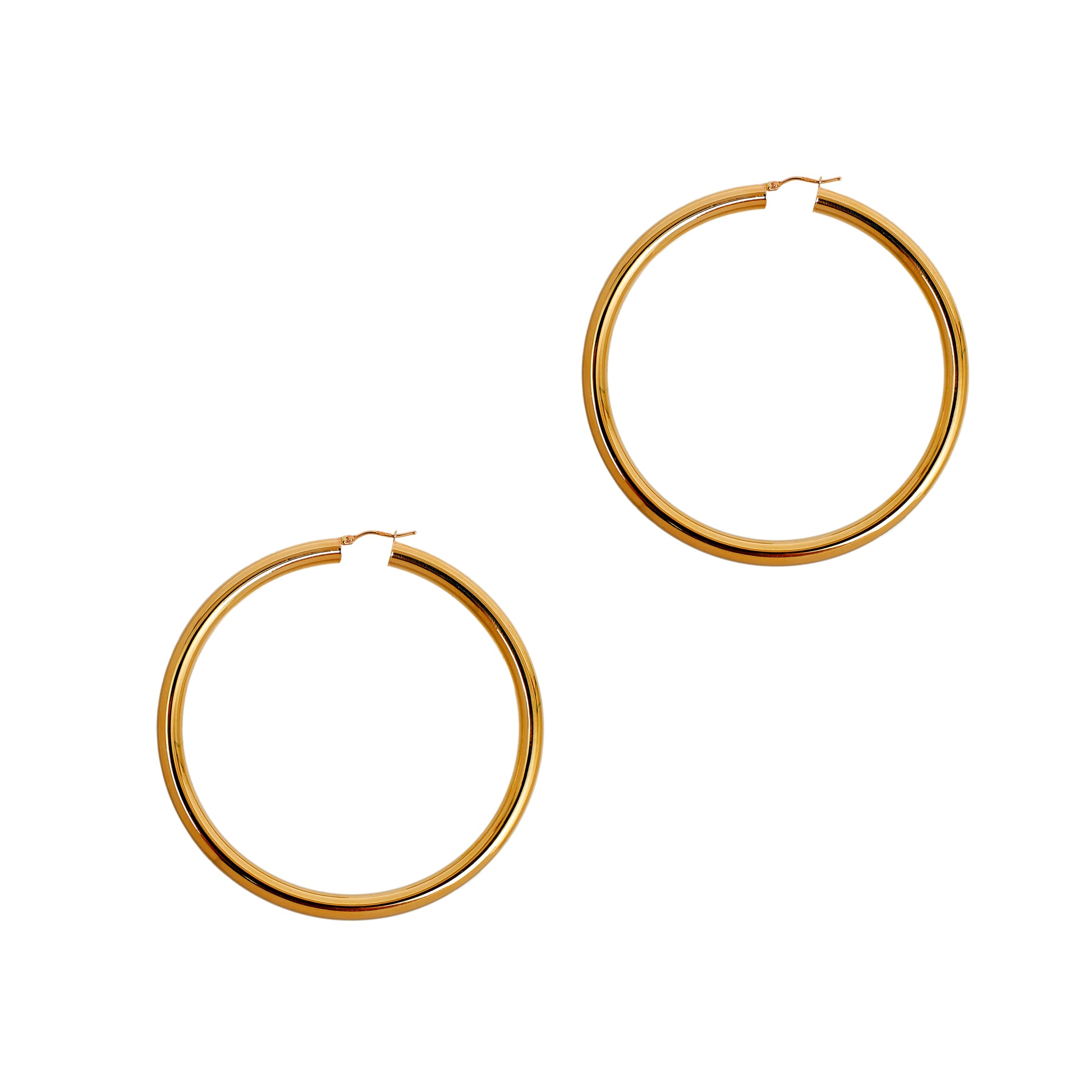 Pre-Owned 9ct Gold Large Polished Creole Hoop Earrings