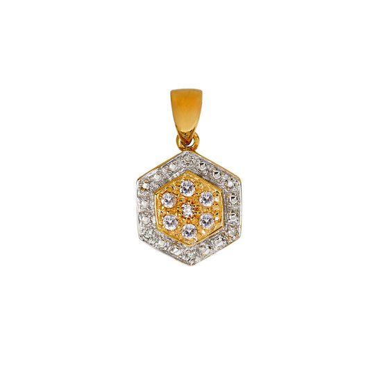 Pre-Owned 9ct Gold Sapphire & Diamond Hexagon Pendant