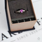 Pre-Owned 9ct White Gold Heart Sapphire & 2 Diamond Ring