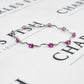 Pre-Owned 9ct White Gold Pink Sapphire Bracelet 7.5 Inch