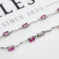 Pre-Owned 9ct White Gold Pink Sapphire Bracelet 7.5 Inch