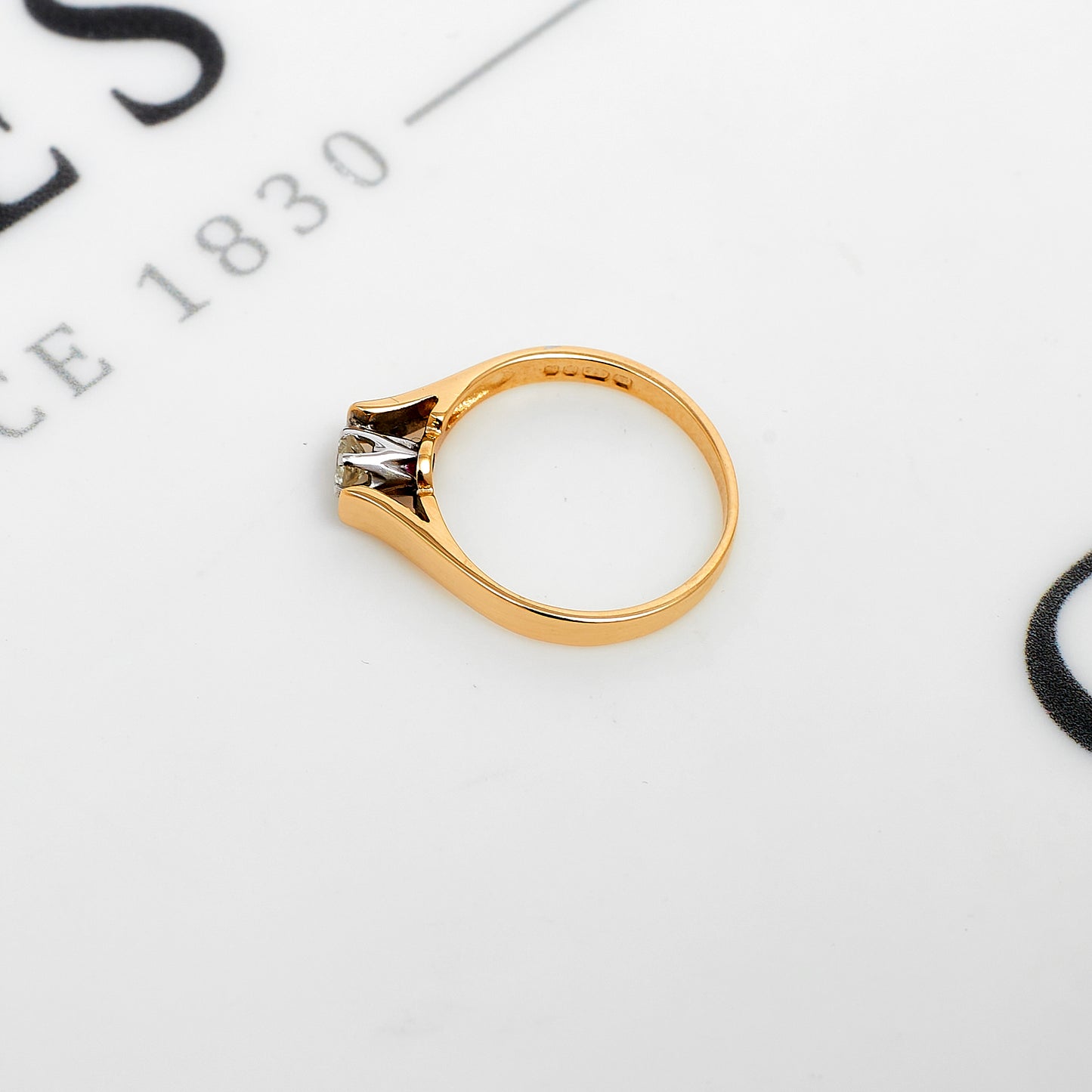 Pre-Owned 9ct Gold Diamond Solitaire Ring Size I.5