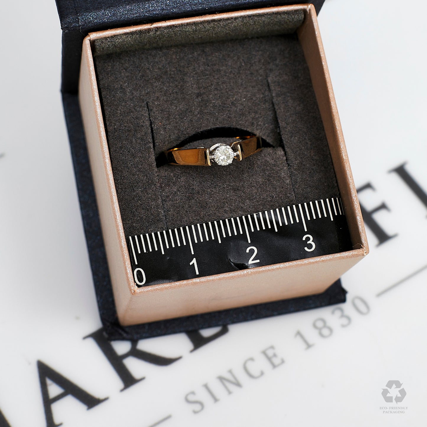 Pre-Owned 9ct Gold Diamond Solitaire Ring Size I.5
