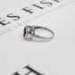 Pre-Owned 9ct White Gold Amethyst & Diamond Ring Size K
