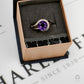 Pre-Owned 9ct White Gold Amethyst & Diamond Ring Size K