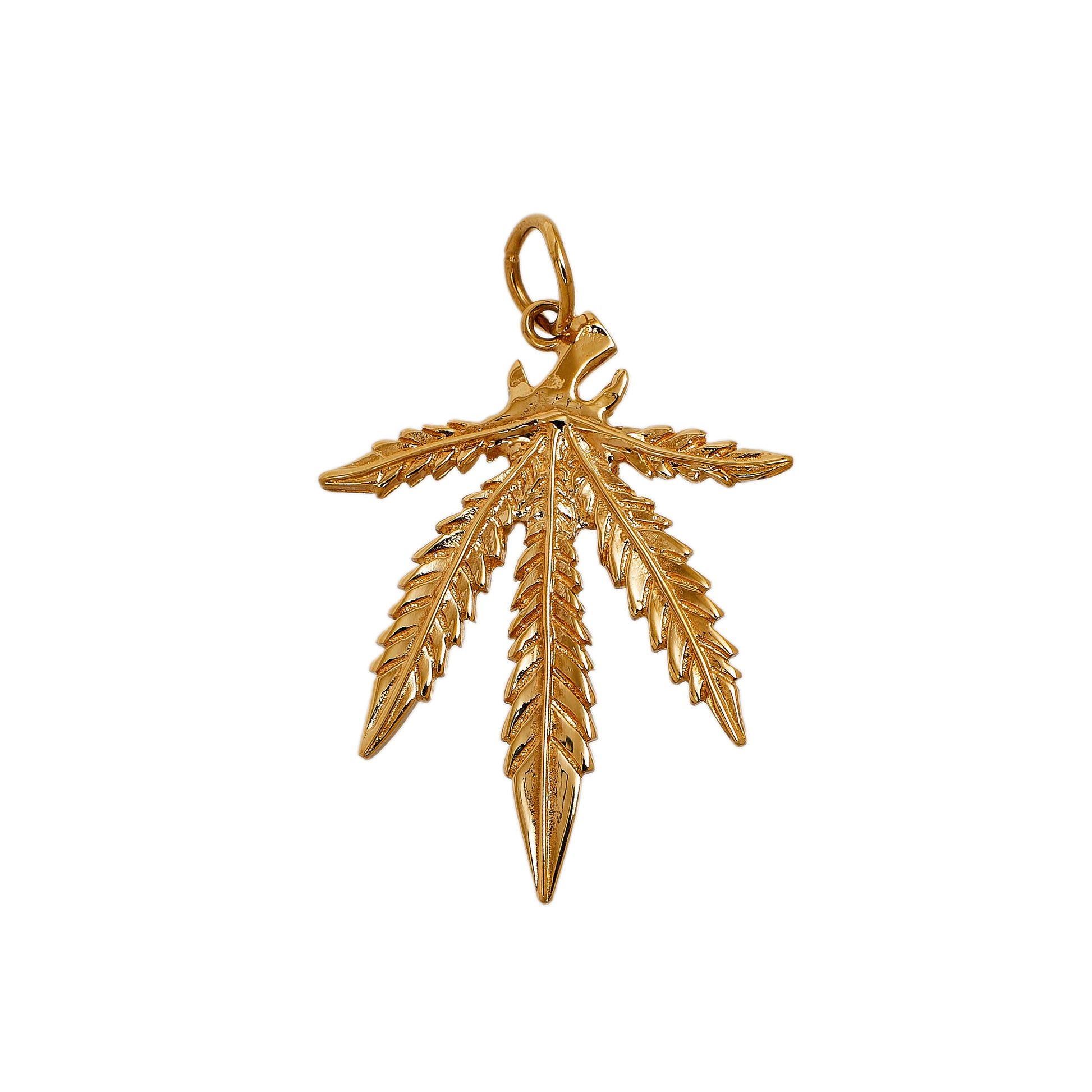 Pre-Owned 9ct Gold Cannabis Leaf Pendant 