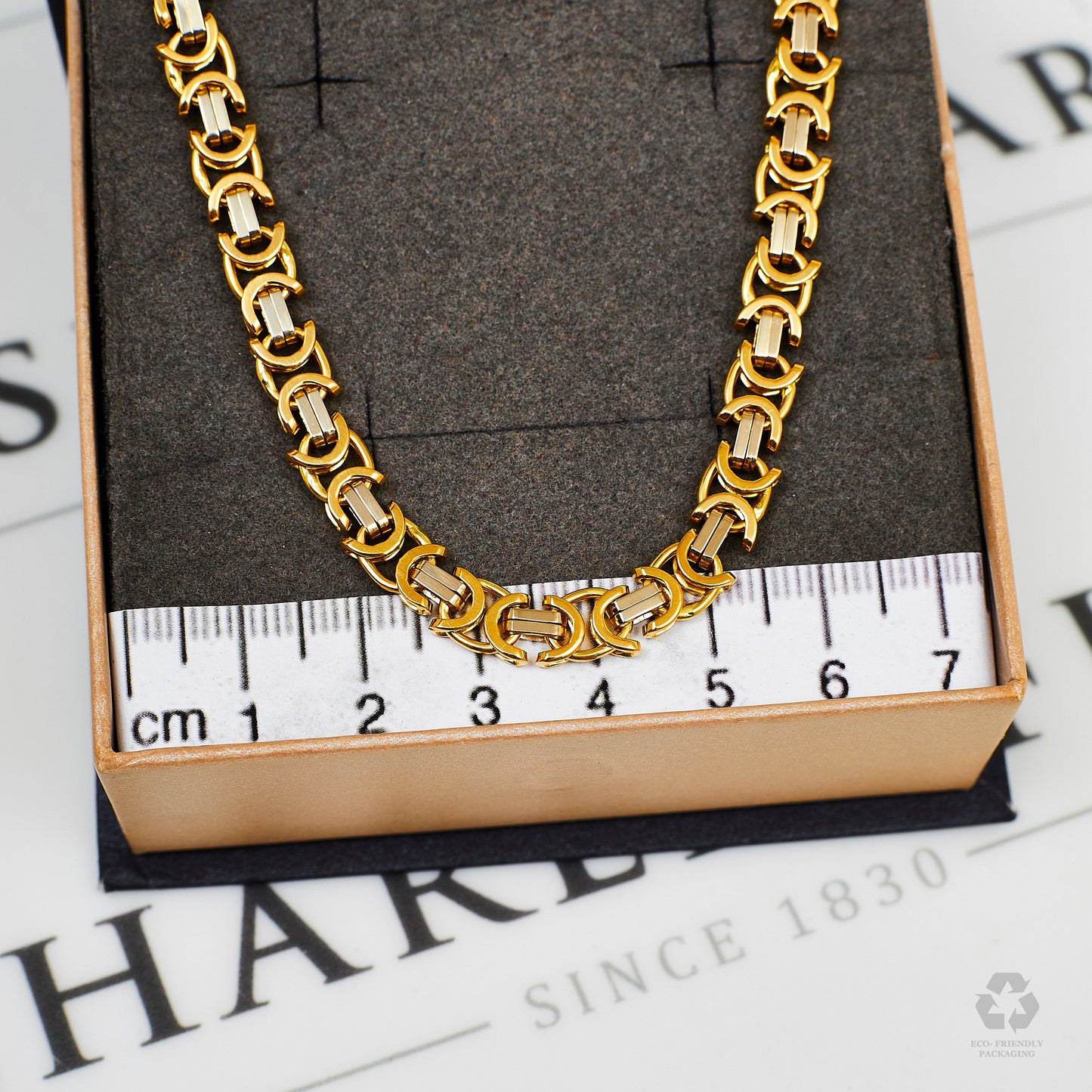 Pre-Owned 18ct Gold 2 Tone Byzantine Chain Necklace 20 Inch