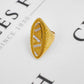 Pre-Owned 14ct Gold Tricolour Patterned Ring Size T
