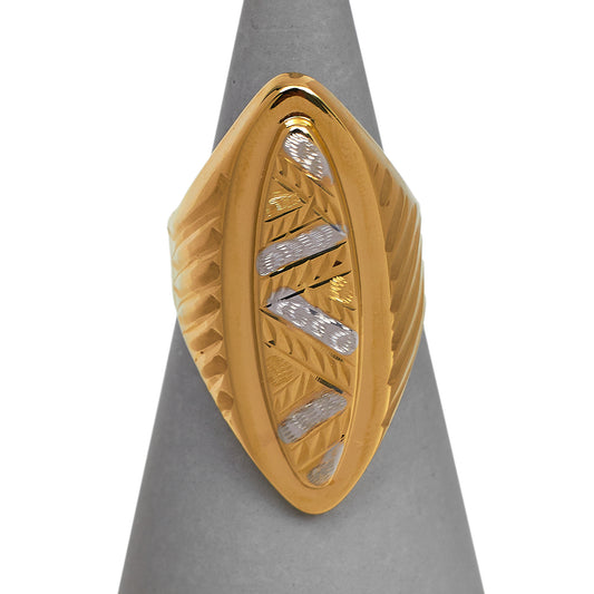 Pre-Owned 14ct Gold Tricolour Patterned Ring Size T