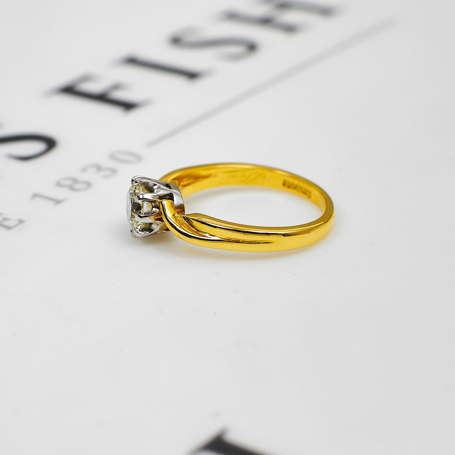 Pre-Owned 18ct Gold Diamond Solitaire Engagement Ring Size J