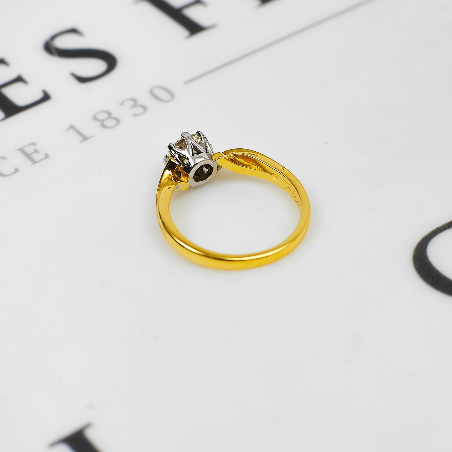 Pre-Owned 18ct Gold Diamond Solitaire Engagement Ring Size J