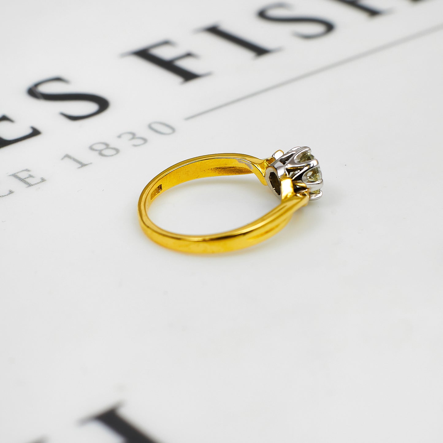 Pre-Owned 18ct Gold Diamond Solitaire Engagement Ring Size J