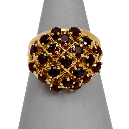 Pre-Owned 9ct Gold Multi Garnet Bump Head Ring 