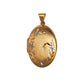 Pre-Owned 9ct Gold Satin Finish Oval Floral Pattern Locket