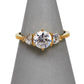 Pre-Owned 9ct Gold 3 CZ Dress Ring Size P