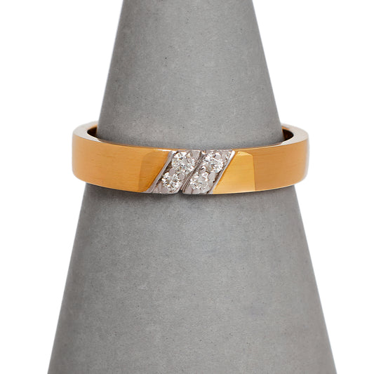 Pre-Owned 9ct Gold 4 Diamond Band Ring Size M