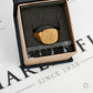 Pre-Owned 9ct Gold & Diamond Mens Half Pattern Signet Ring