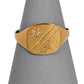 Pre-Owned 9ct Gold & Diamond Mens Half Pattern Signet Ring 
