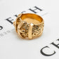 Pre-Owned 9ct Gold Mens Double Buckle Ring Extra Large