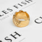 Pre-Owned 9ct Gold Mens Double Buckle Ring Extra Large