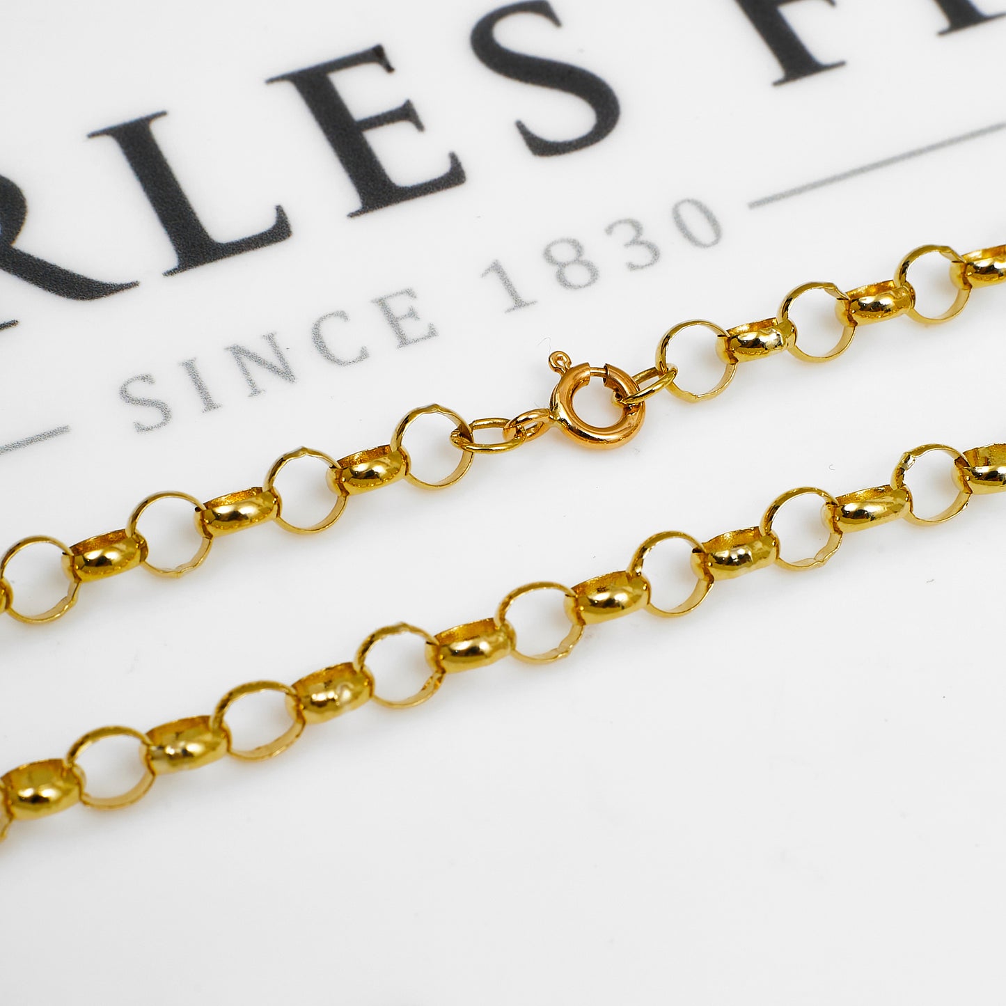 Pre-Owned 9ct Gold Belcher Chain Necklace 18 Inch