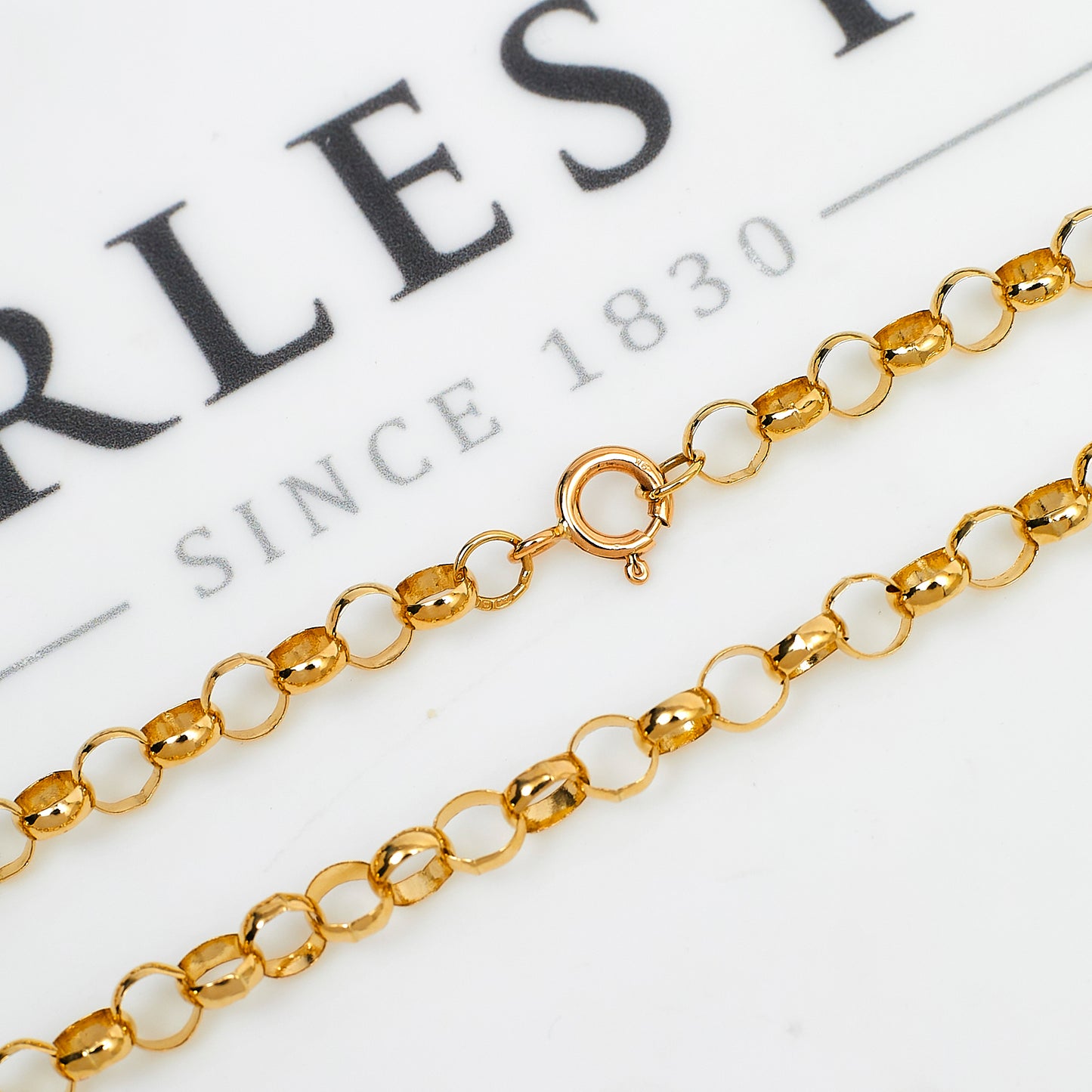 Pre-Owned 9ct Gold 5mm Belcher Chain Necklace 18 Inch