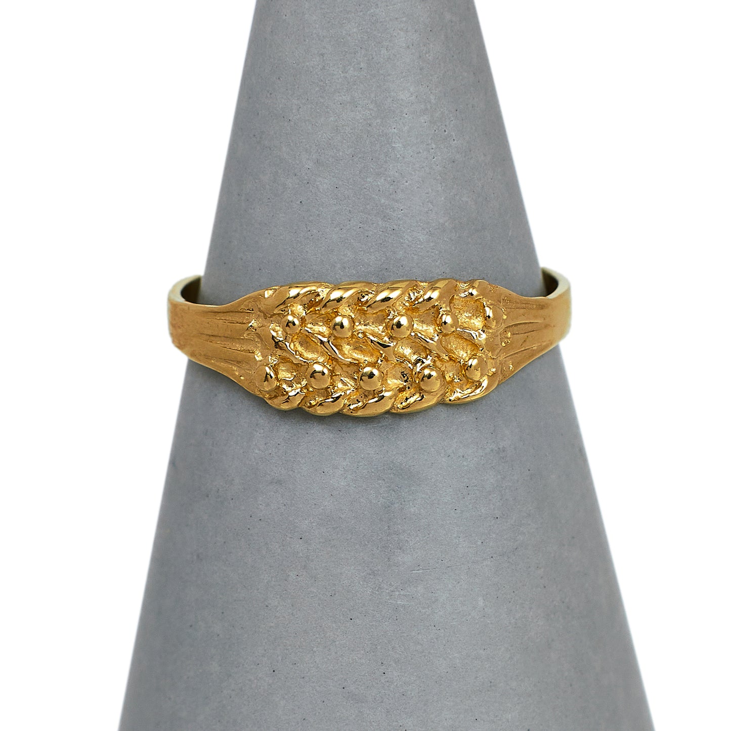 Pre-Owned 9ct Gold 2 Row Shot Ring Size K