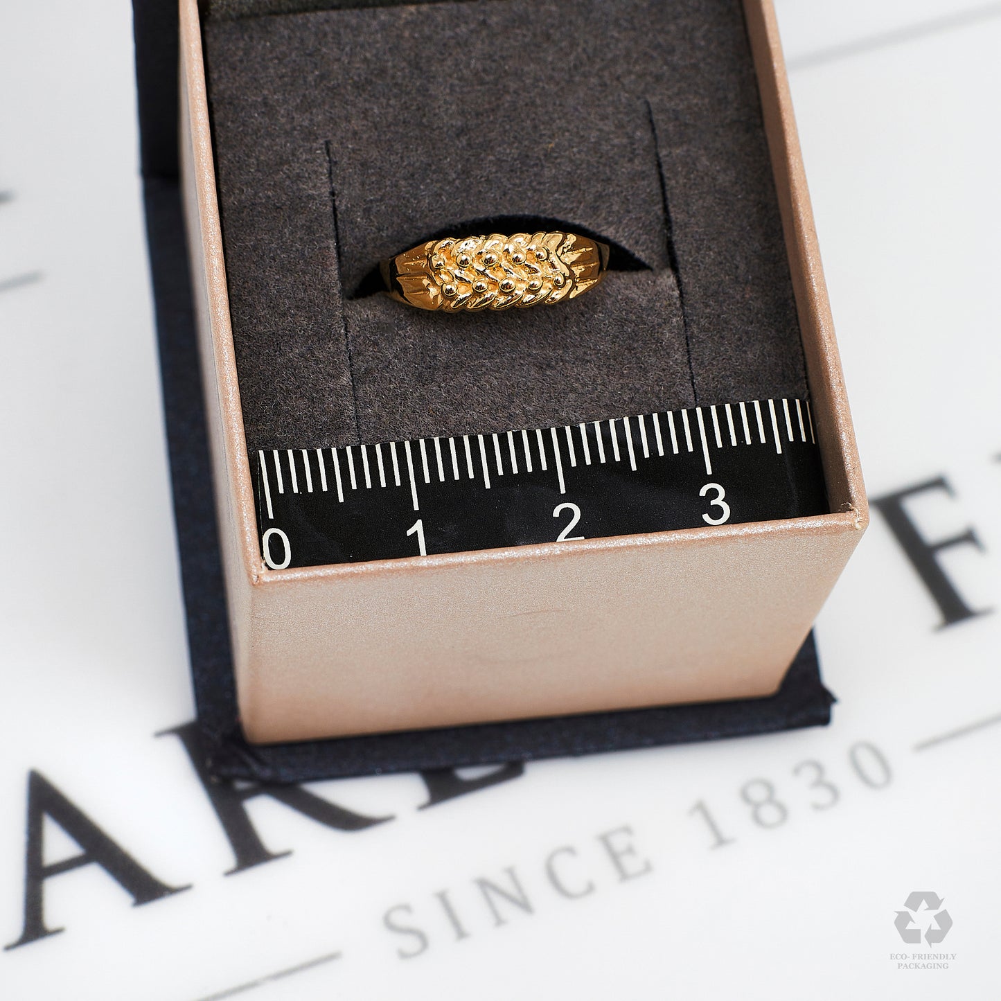 Pre-Owned 9ct Gold 2 Row Shot Ring Size H.5