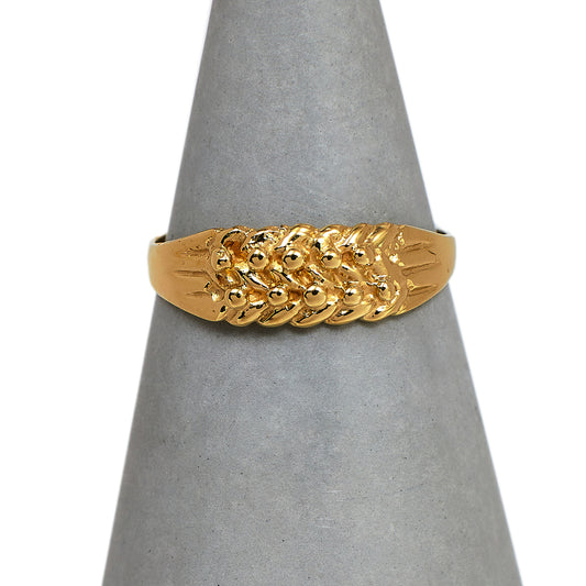 Pre-Owned 9ct Gold 2 Row Shot Ring Size H.5