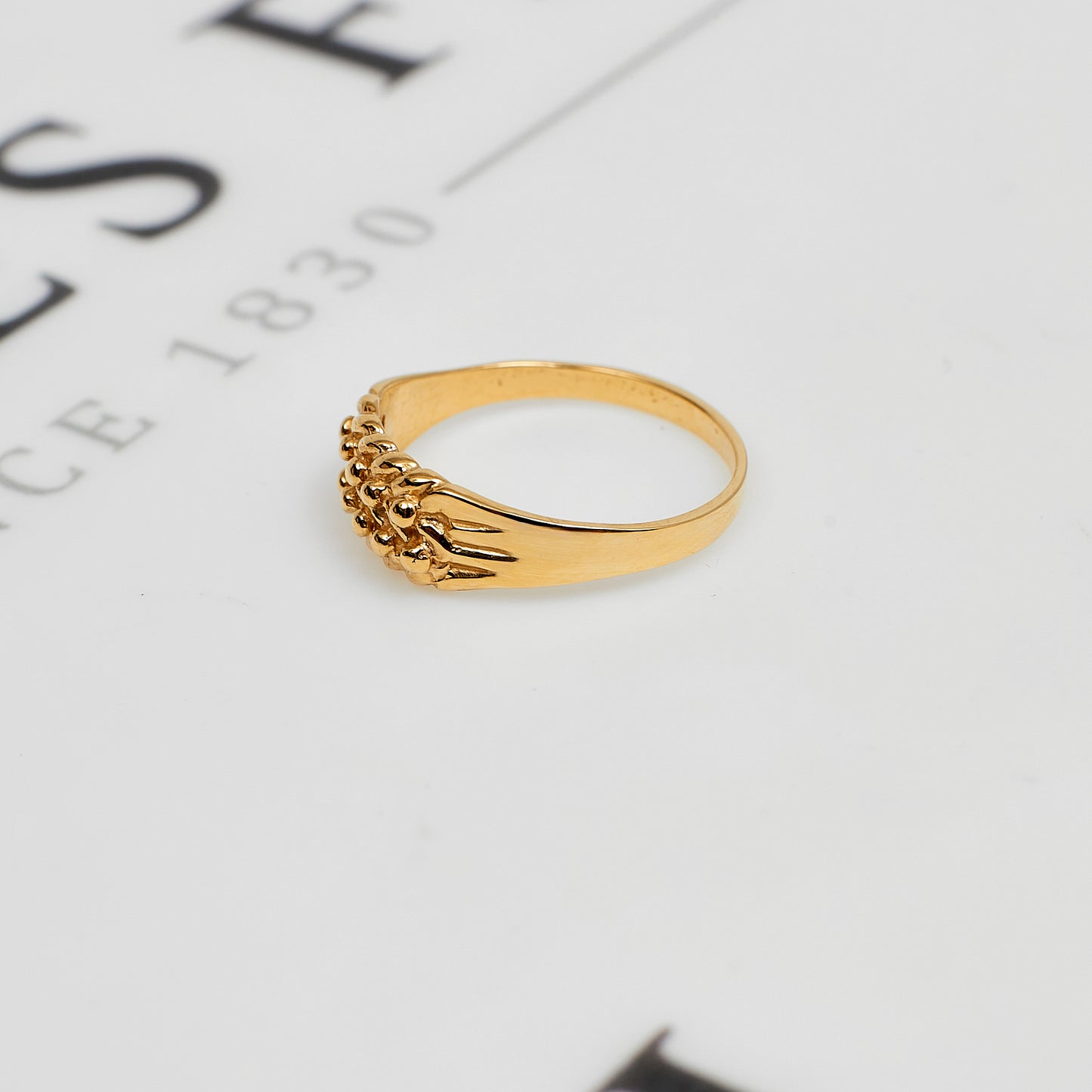 Pre-Owned 9ct Gold 2 Row Shot Ring Size H