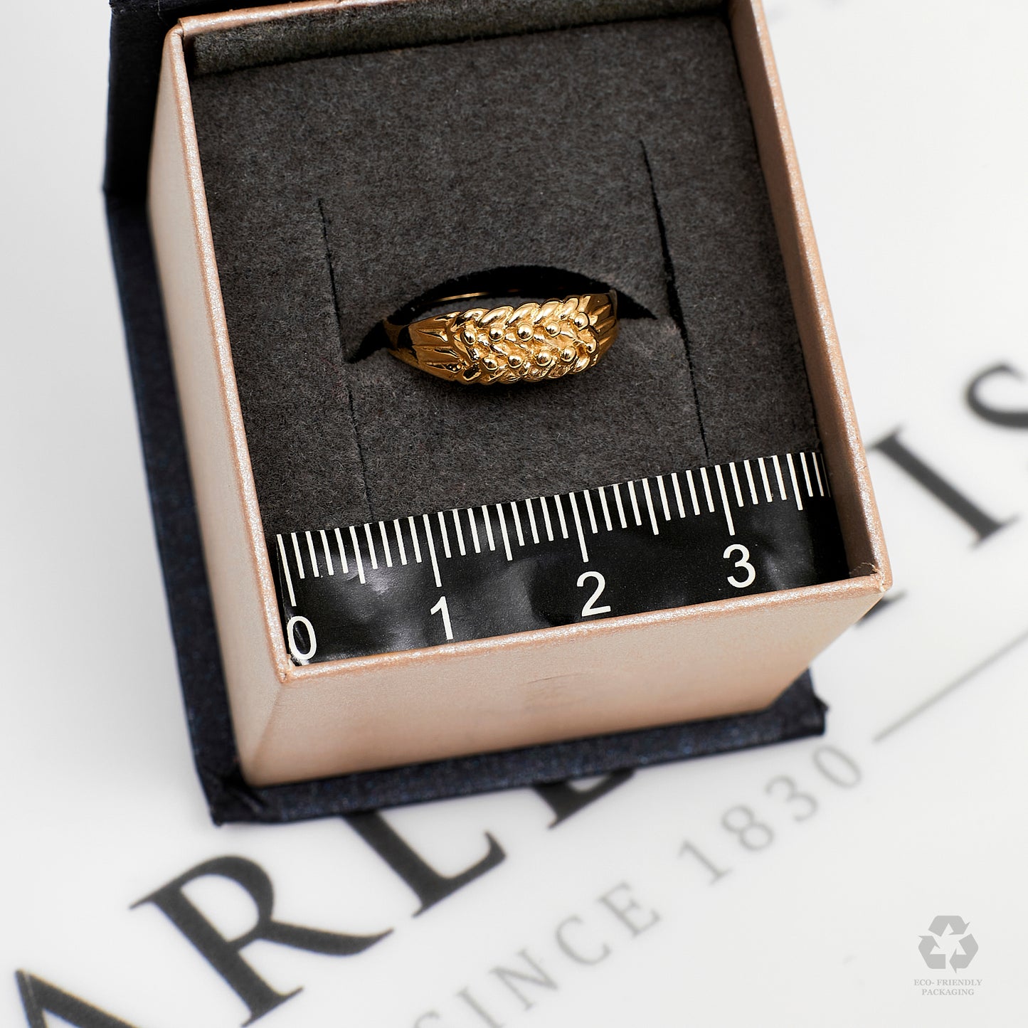 Pre-Owned 9ct Gold 2 Row Shot Ring Size H