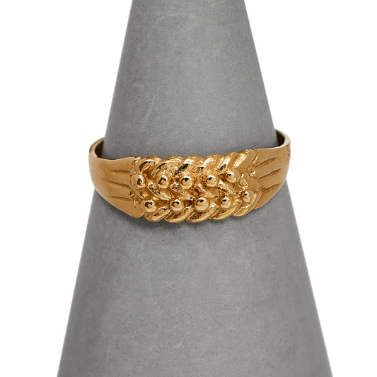 Pre-Owned 9ct Gold 2 Row Shot Ring Size H