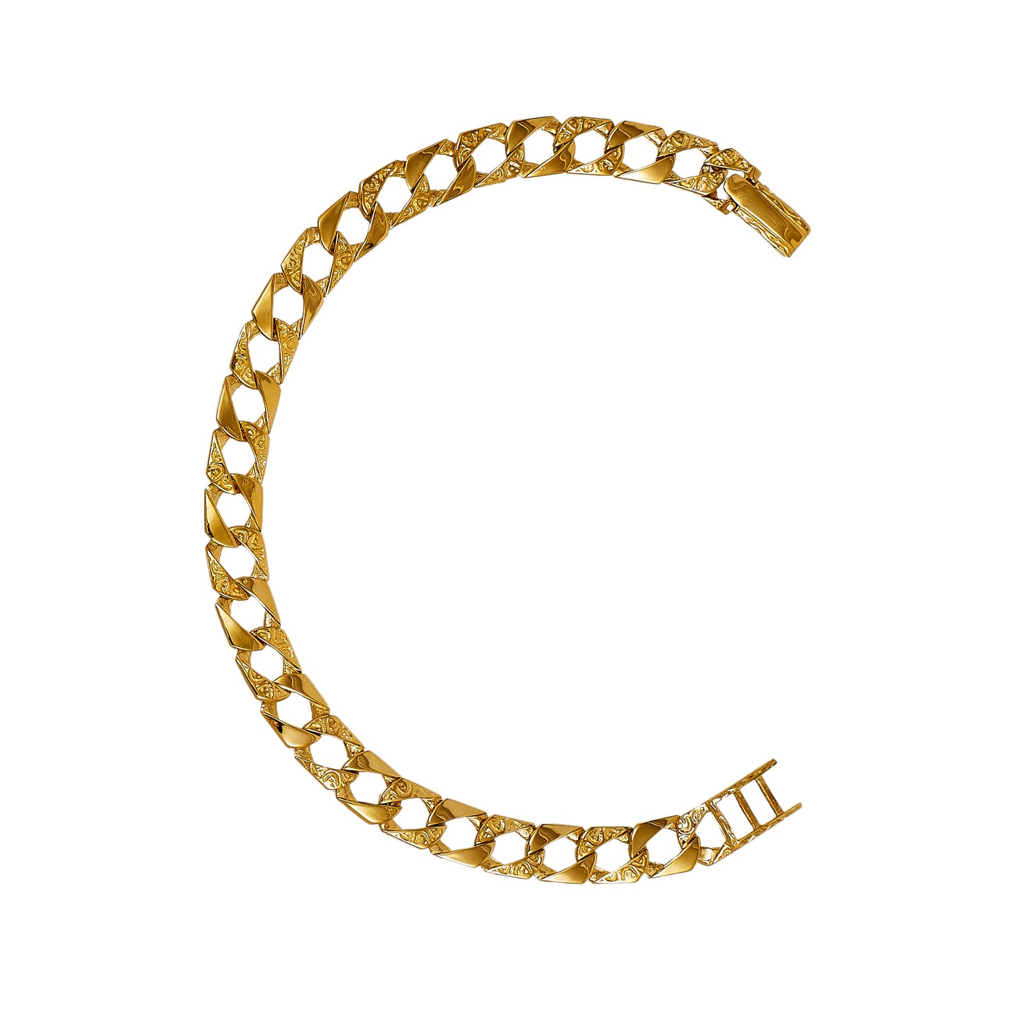 Pre-Owned 9ct Gold Pattern & Polish Curb Bracelet 7 Inch