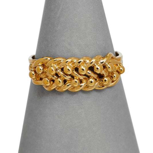 Pre-Owned 9ct Gold 2 Row Shot Ring Size R