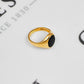 Pre-Owned 9ct Gold & Onyx Signet Ring Size I