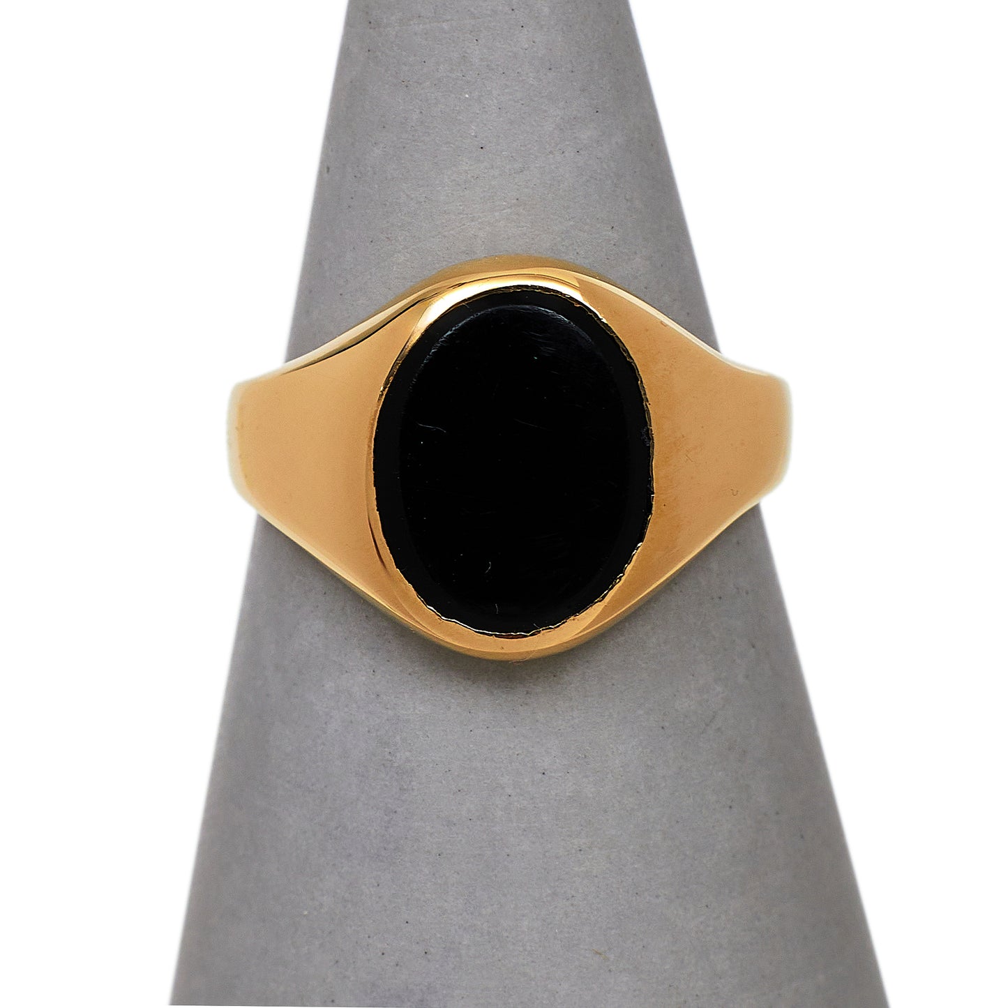 Pre-Owned 9ct Gold & Onyx Signet Ring Size I