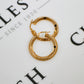 Pre-Owned 9ct Gold Star Pattern Creole Hoop Earrings