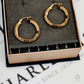 Pre-Owned 9ct Gold Star Pattern Creole Hoop Earrings