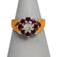 Pre-Owned 9ct Gold Ruby & Diamond Cluster Ring Size N
